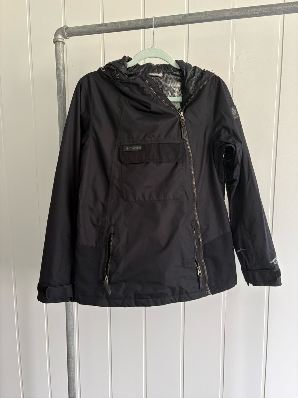 Columbia Black Hooded Ski & Snow Jacket